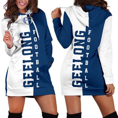 AFL Geelong Cats Navy Blue White Women Hoodie Dress