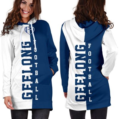 AFL Geelong Cats Navy Blue White Women Hoodie Dress