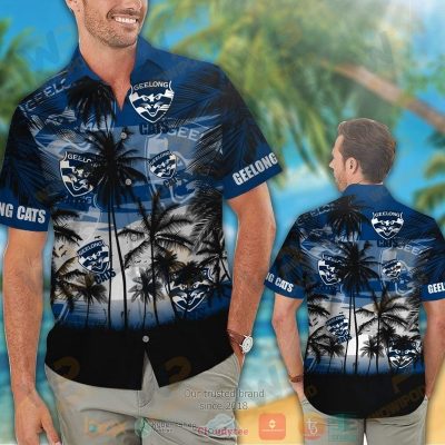 AFL Geelong Cats Tropical Hawaiian Shirt