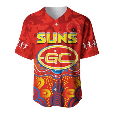 AFL Gold Coast Suns Aboriginal Red Baseball Jersey
