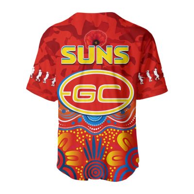 AFL Gold Coast Suns Aboriginal Red Baseball Jersey