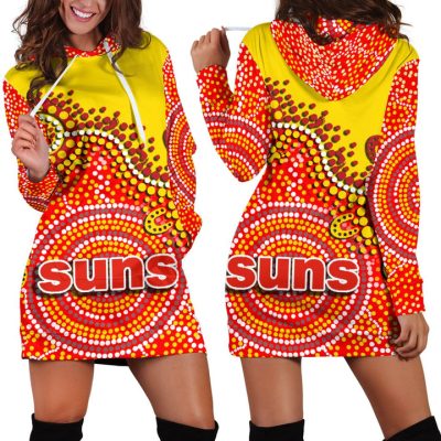 AFL Gold Coast Suns Aboriginal Red Women Hoodie Dress