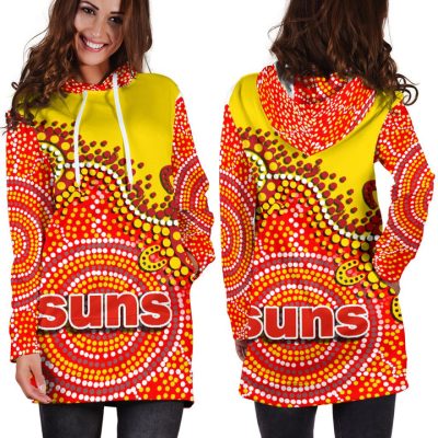 AFL Gold Coast Suns Aboriginal Red Women Hoodie Dress