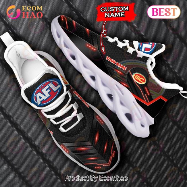 AFL Gold Coast Suns Custom Name Black Red Max Soul Shoes
