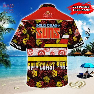 AFL Gold Coast Suns Custom Name Hawaiian Shirt