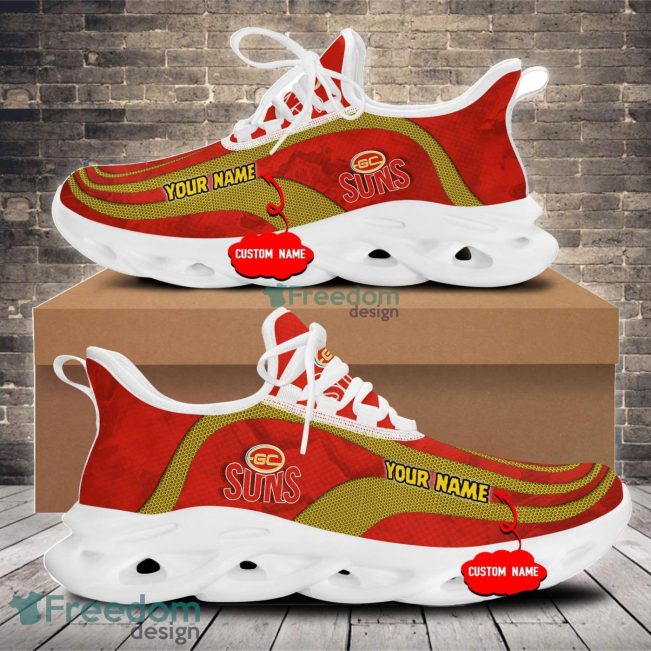 AFL Gold Coast Suns Custom Name Red Yellow Max Soul Shoes
