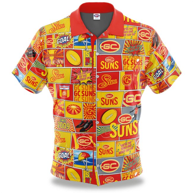 AFL Gold Coast Suns Fanatic Hawaiian Shirt