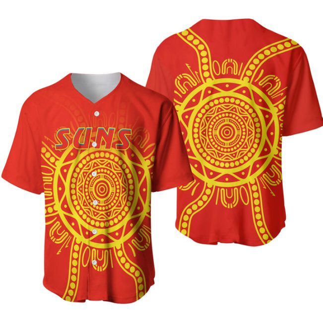 AFL Gold Coast Suns Indegenous Red Baseball Jersey V3