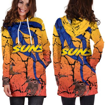 AFL Gold Coast Suns Indigenous Orange Women Hoodie Dress V3