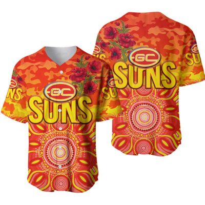 AFL Gold Coast Suns Indigenous Red Baseball Jersey
