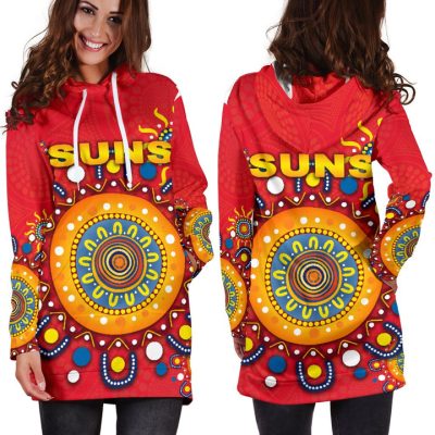 AFL Gold Coast Suns Indigenous Red Women Hoodie Dress