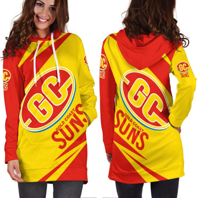 AFL Gold Coast Suns Red Women Hoodie Dress