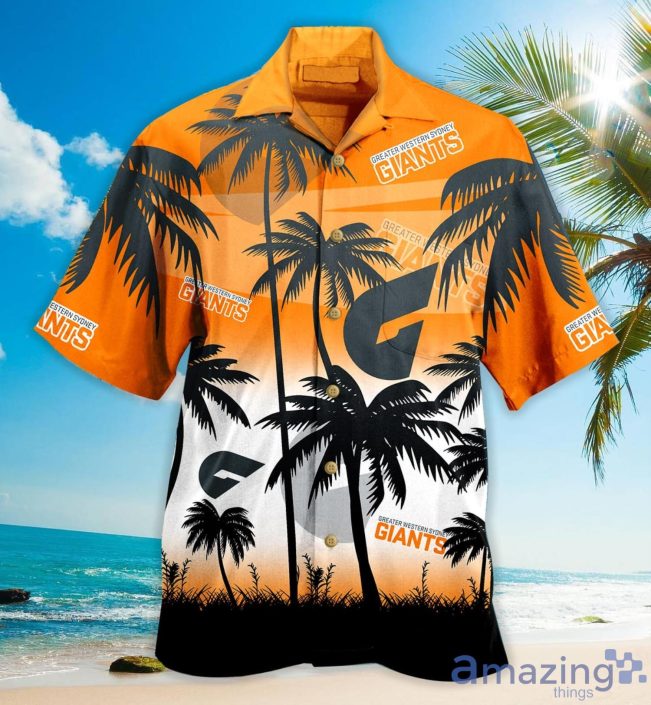 AFL Greater Western Sydney Giants Coconut Tree Hawaiian Shirt