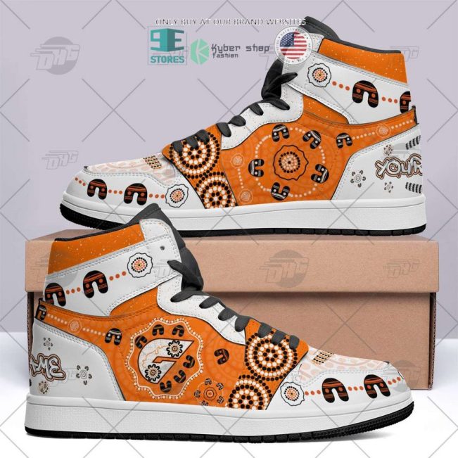 AFL Greater Western Sydney Giants Custom Name Indigenous Air Jordan 1 High Sneakers