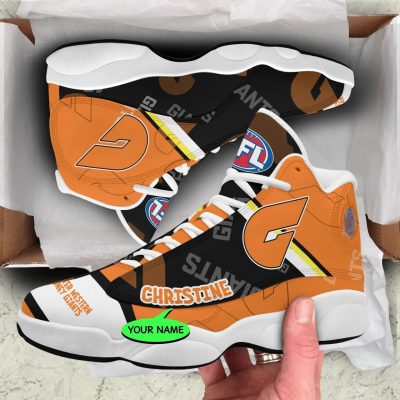 AFL Greater Western Sydney Giants Custom Name Logo Printing Air Jordan 13 Shoes