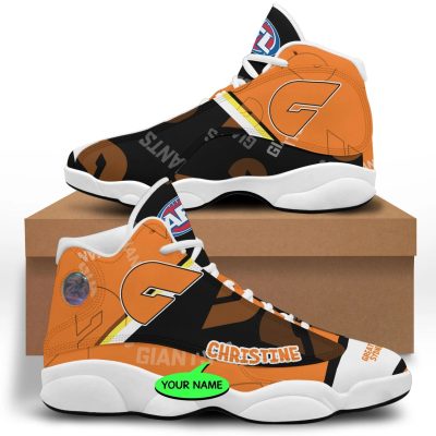 AFL Greater Western Sydney Giants Custom Name Logo Printing Air Jordan 13 Shoes