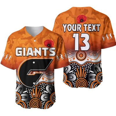 AFL Greater Western Sydney Giants Custom Text Aboriginal Baseball Jersey