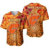 AFL Greater Western Sydney Giants Custom Text Indigenous Baseball Jersey