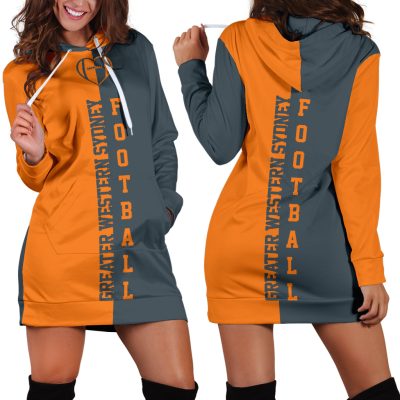 AFL Greater Western Sydney Giants Orange Charcoal Women Hoodie Dress