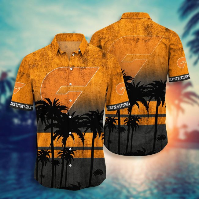 AFL Greater Western Sydney Giants Tropical Coconut Tree Hawaiian Shirt