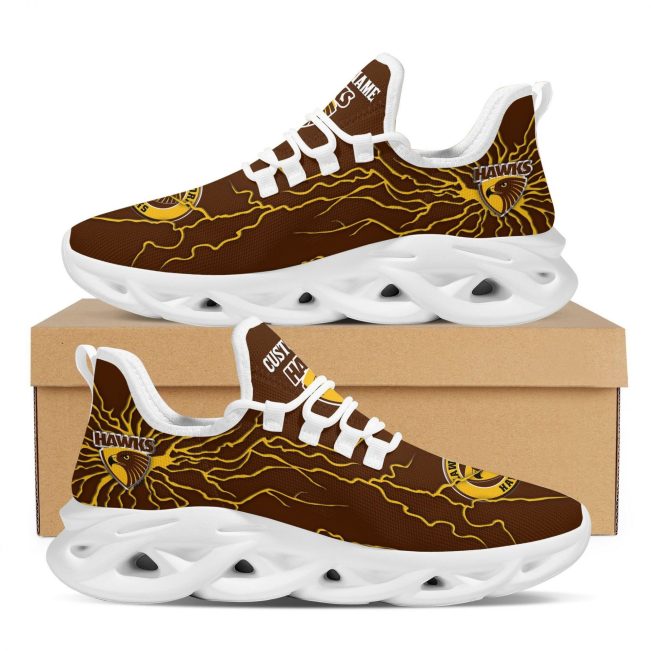 AFL Hawthorn Hawks Custom Name Stylish Graffiti Max Soul Shoes