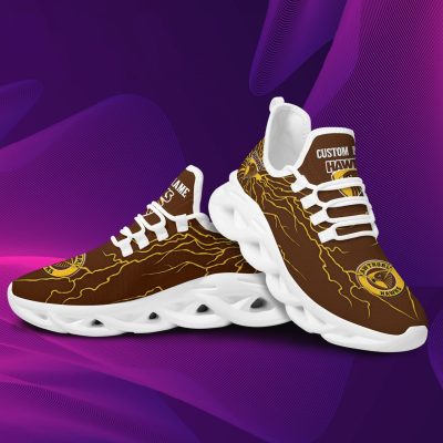 AFL Hawthorn Hawks Custom Name Stylish Graffiti Max Soul Shoes