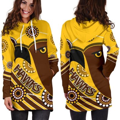 AFL Hawthorn Hawks Gold Brown Women Hoodie Dress