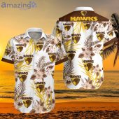 AFL Hawthorn Hawks Hibiscus Flowers Hawaiian Shirt