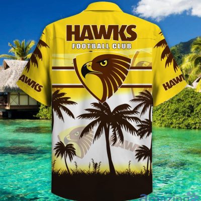 AFL Hawthorn Hawks Palm Trees Beach Hawaiian Shirt V2