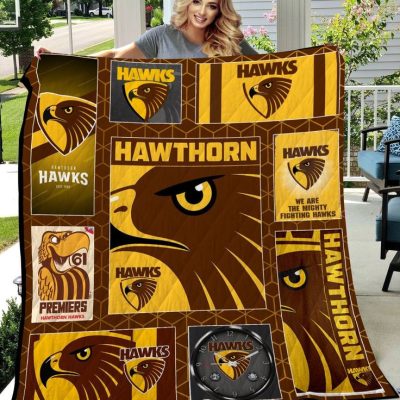 AFL Hawthorn Hawks Quilt Blanket V2