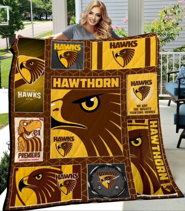 AFL Hawthorn Hawks Quilt Blanket V2