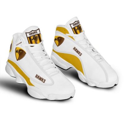 AFL Hawthorn Hawks White Air Jordan 13 Shoes
