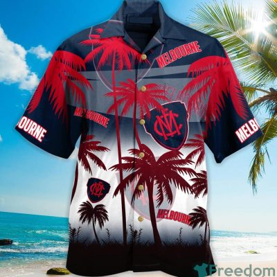 AFL Melbourne Demons Coconut Tree Hawaiian Shirt