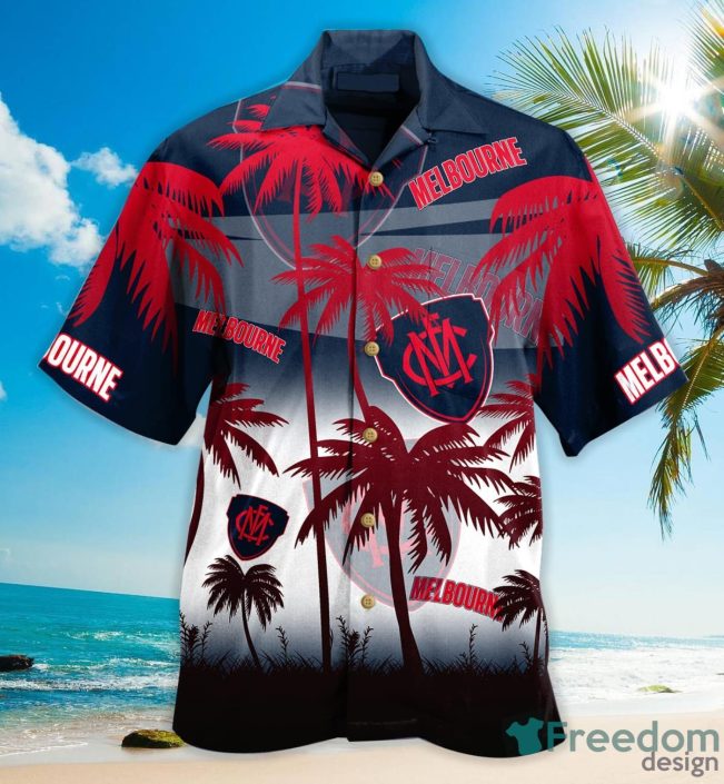 AFL Melbourne Demons Coconut Tree Hawaiian Shirt
