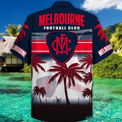 AFL Melbourne Demons Coconut Tree Hawaiian Shirt