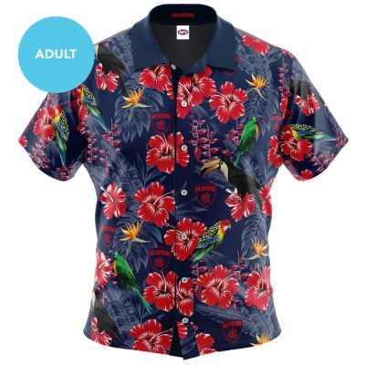 AFL Melbourne Demons Custom Name Number Hawaiian Shirt V1