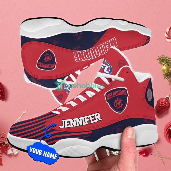 AFL Melbourne Demons Custom Name Red Air Jordan 13 Shoes