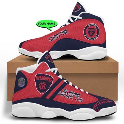 AFL Melbourne Demons Custom Name Red Navy Air Jordan 13 Shoes