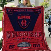 AFL Melbourne Demons EST 1859 Quilt Blanket
