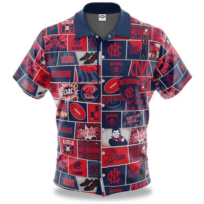AFL Melbourne Demons Fanatics Hawaiian Shirt