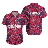 AFL Melbourne Demons Indigenous Hawaiian Shirt