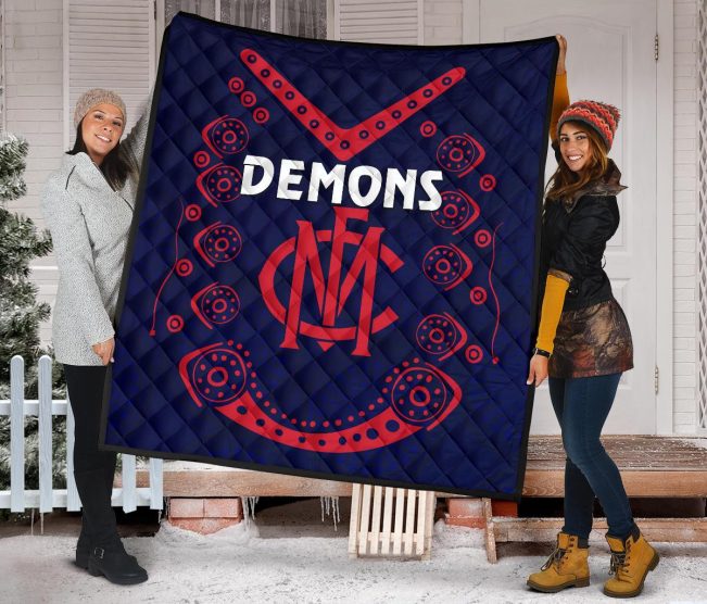 AFL Melbourne Demons Indigenous Quilt Blanket