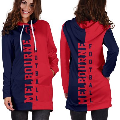 AFL Melbourne Demons Navy Blue Red Women Hoodie Dress