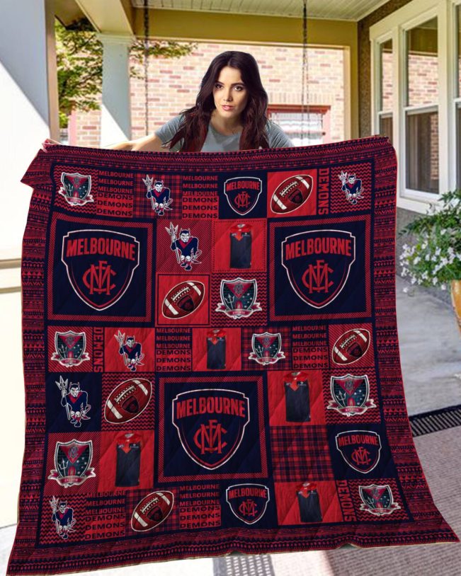 AFL Melbourne Demons Quilt Blanket V1