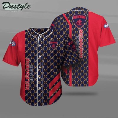 AFL Melbourne Demons Red Navy Blue Baseball Jersey