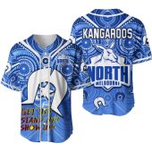 AFL North Melbourne Kangaroos Aboriginal Blue Baseball Jersey V2