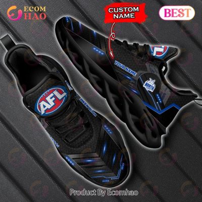 AFL North Melbourne Kangaroos Custom Name Black Blue Max Soul Shoes