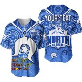 AFL North Melbourne Kangaroos Custom Text Aboriginal Baseball Jersey