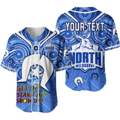 AFL North Melbourne Kangaroos Custom Text Aboriginal Baseball Jersey V2