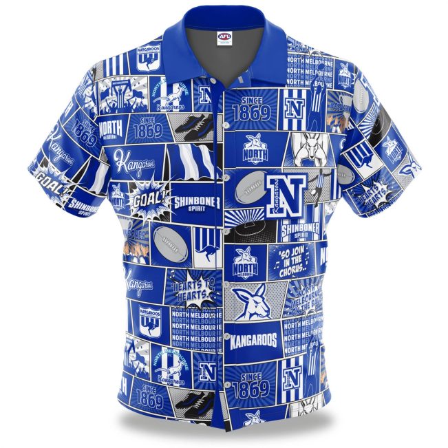 AFL North Melbourne Kangaroos Fanatic Hawaiian Shirt
